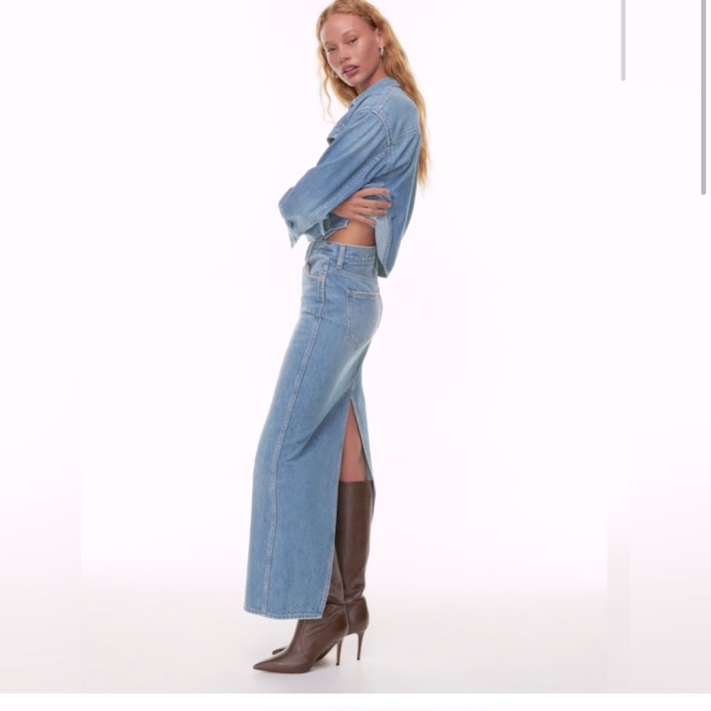 Aritzia Denim Forum Women's 90’s Maxi Denim Skirt - Blue